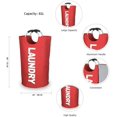 thumbnail image 3 of Cesto para la colada plegable grande de 82 L con asas de aleación para la universidad, camping y el hogar, resistente y duradero, cesto para la colada plegable grueso para almacenamiento de ropa, color rojo oso de fresa Electrónica, 3 of 5