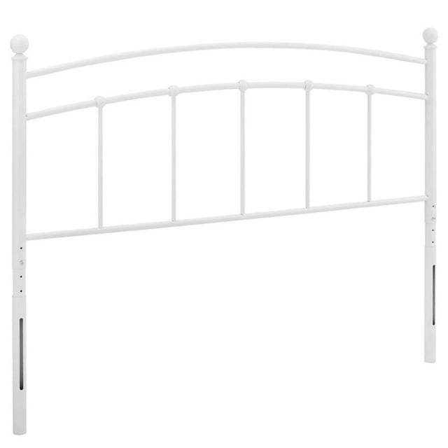 Pemberly Row King Modern Style Powder Coated Iron Headboard in White