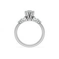 thumbnail image 2 of 1.00 Ct Brilliant Marquise Shape Genuine Diamond Sparkle Halo Ring for Engagement and Wedding in Solid 18K White Gold Size 6.5, 2 of 8