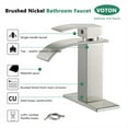 thumbnail image 4 of Zovajonia  Bathroom Basin Faucet Single Handle Deck Mount Mixer Tap Waterfall w/Cover+Drain Brushed Nickel, 4 of 6