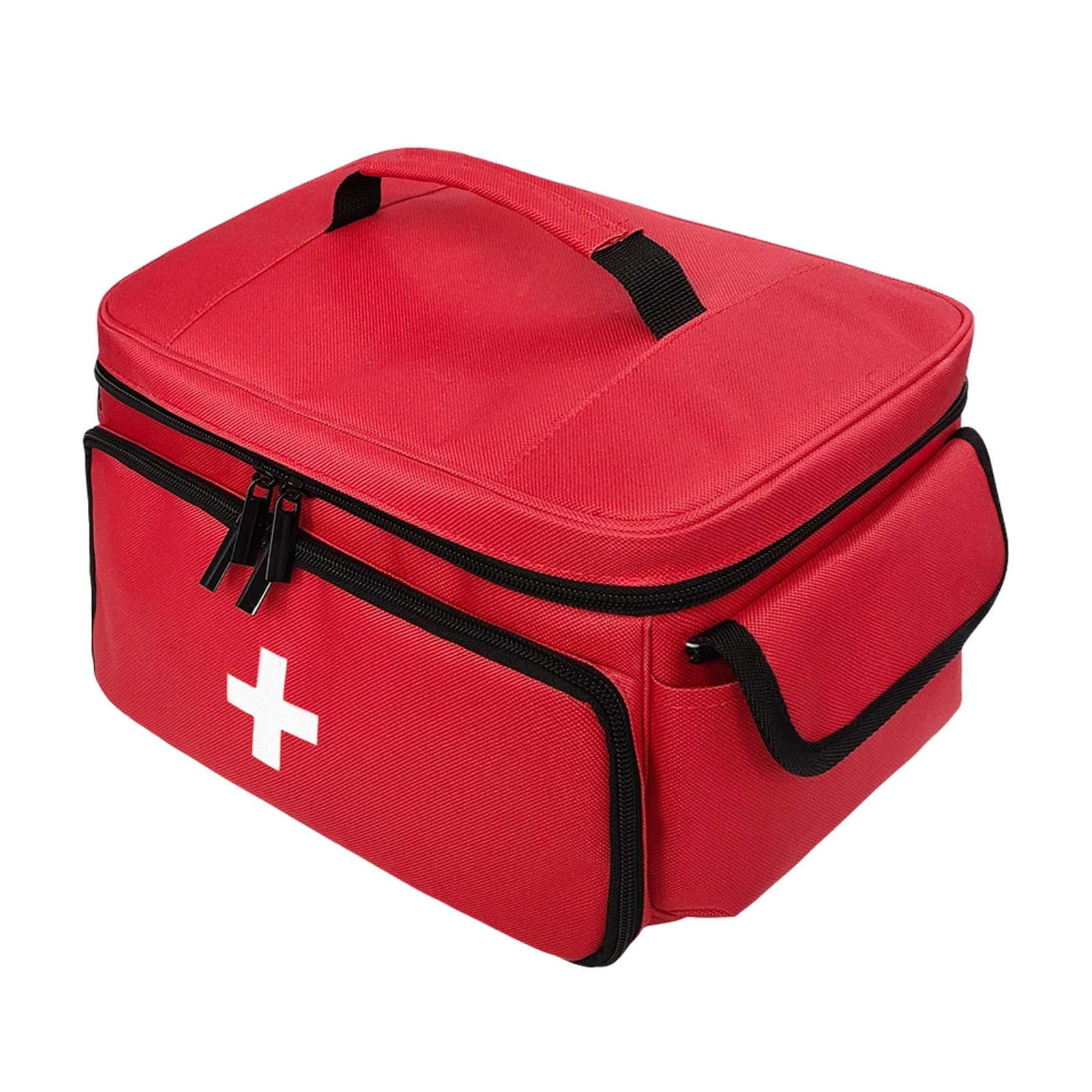 FITYLE Medical Storage Bag Travel First Aid Kits Bag Emergency Supplies First Aid Bag Bottle Organizer for Travel Workplace Car red