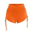 thumbnail image 5 of YYDGH Sports Booty Shorts for Women Side Drawstring High Waisted Yoga Shorts Bubble Textured Scrunch Butt Lifting Hot Short Orange XL, 5 of 6