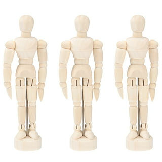 2Pcs Wooden Figure Model Human Art Mannequin Manikins for Artists Sketch  Charcoal Home Office Desk Decoration (4.5Inches 