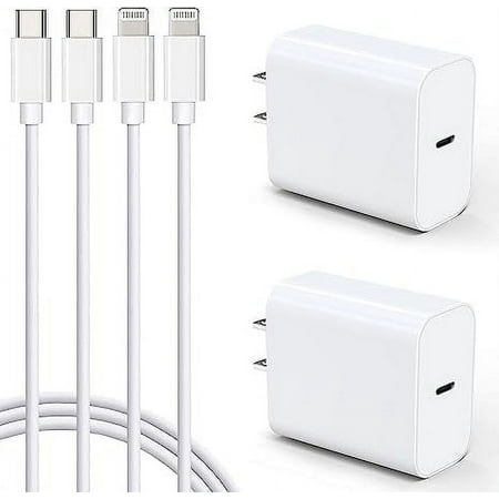 For iPhone 14 13 12 11 Super Fast Charger [Apple Mfi Certified] Lightning Cable 20W PD USB C Wall Charger 2-Pack 3 ft Fasting Charging Block Compatible with iPhone 14/13/12/11/x/Xr/8
