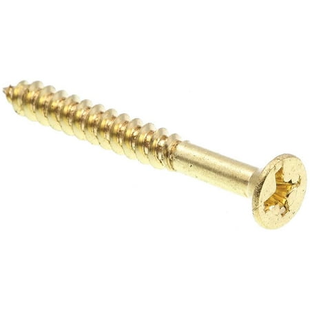 

9035244 Wood Screw Flat Head Phillips #8 X 1-1/2 in Solid Brass Pack of 100