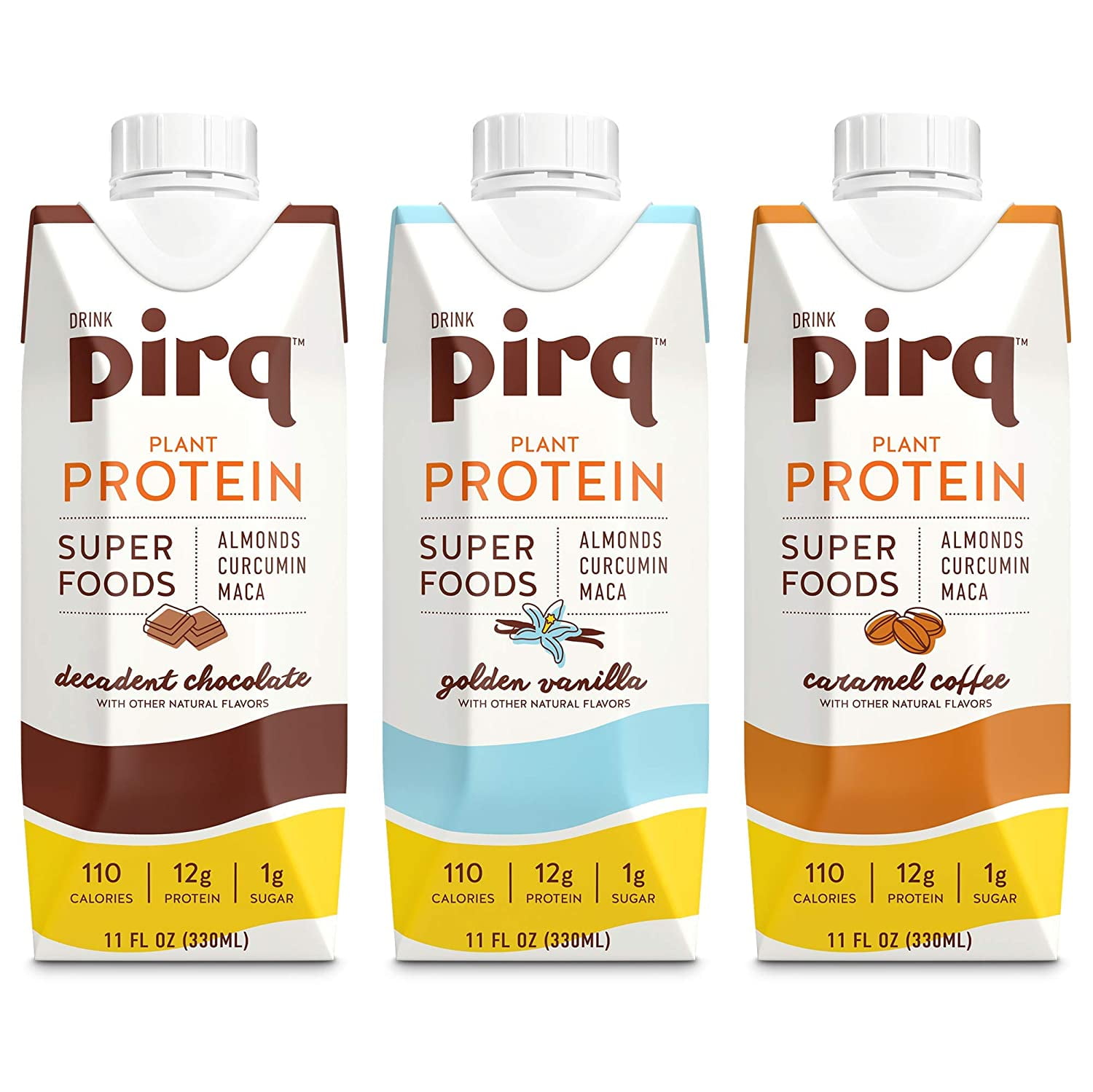 Pirq, Vegan Protein Shake, Turmeric Curcumin, Maca, PlantBased Protein