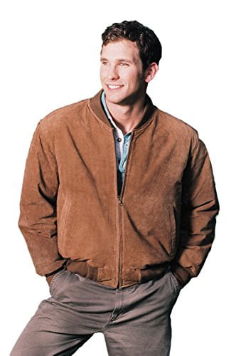 REED MEN'S BASEBALL SUEDE LEATHER JACKET (IMPORTED) (XL, CAMEL ...