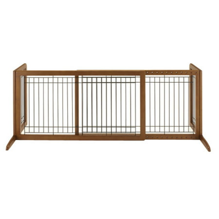 Richell Freestanding Large Pet Gate, Brown