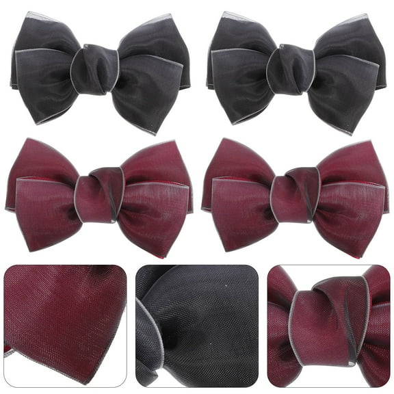 Pretyzoom 4Pcs Decorative Shoe Clips with Elegant Bowknot Design for Flats Pumps and Clothes Accessories