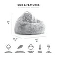 thumbnail image 3 of Big Joe Teardrop Bean Bag Chair, Gray Shag Fur, Soft Faux Fur, 3 feet Big, 3 of 6
