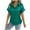 Green, variant on Jalioing Satin Shirt for Women Casual Dressy Button Down Short Sleeve Collared Shirt Summer Business Work Tops