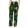 thumbnail image 3 of Goofa Tropical Leaves1 Printed Soft Pajama Pants for Women, Wide Leg Comfy Casual Lounge Yoga Pants-Medium, 3 of 9
