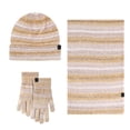 thumbnail image 1 of Aocisk Cozy Women's Winter Lined Set Cold Weather Striped Gradient Design Accessories Beige One Size, 1 of 2