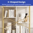 thumbnail image 3 of ModFusion 5-Tier Arched Bookshelf/Bookcase with Metal Frame, Gold and White, 31.5 x 67.7 Inches, 3 of 10