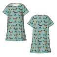 thumbnail image 3 of Bixox Dachshund Dog Puppy Pattern Women's Nightgown, Soft & Breathable Sleepwear, Round Neck Knee-Length Pajama Dress,Loungewear for Home & Sleep, 3 of 7