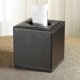 thumbnail image 2 of Tissue Box Leather Black Square Napkin Holder, 2 of 5