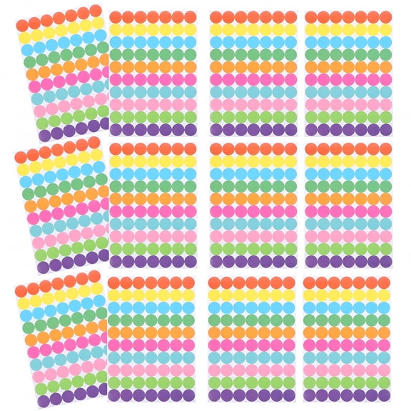 CCOCC 20 Sheets Dot Stickers Colored Round Stickers Small Circle Stickers Dot Label Stickers