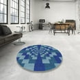 thumbnail image 4 of Ahgly Company Machine Washable Indoor Rectangle Transitional Blueberry Blue Area Rugs, 5' x 7', 4 of 7