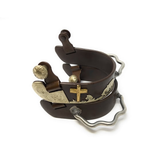AJ Tack Men's Antique Brown Praying Cowboy Bumper Spurs