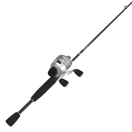 Zebco 33 Platinum Spincast Reel and Fishing Rod Combo 6-Foot 2-Piece Rod Size 30 Reel Silver