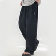 thumbnail image 2 of Akiihool Wide Leg Pants for Men Men's Straight Fit Stretch Cargo Pant Casual Winter Pants Black,M, 2 of 7