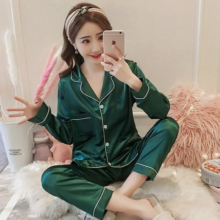 

DanceeMangoo Hot Sale Long Sleeve Silk Pajamas Soft Women Autumn Winter Home Girl Sleepwear Pyjamas 3XL 4XL 5XL 85kg Nightwear Set