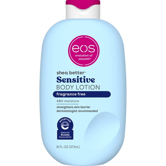 eos Shea Better Sensitive Skin Body Lotion for Dry Skin- Fragrance-Free, 16 fl oz