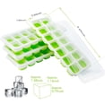 thumbnail image 2 of 14-Compartment Silicone With Lid Ice Cube Container Ice Cube Ice Cube Box (4 Ice Cube Molds), Green, 2 of 7