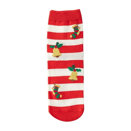 

kpoplk Christmas Socks For Adults Ladies Christmas Stockings Casual Fashion Cartoon Printing Cotton Socks Christmas Socks Women(H)
