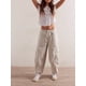 thumbnail image 4 of Pantalones Vaqueros Holgados de Tiro Bajo para Mujer, Informales, con Cintura Elástica y Bolsillos. L, 4 of 9