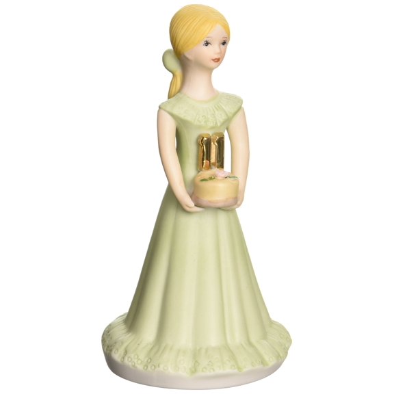 Enesco Growing Up Birthday Girls Blonde Age 11 Porcelain Bisque Figurine 5.5in H