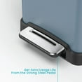 thumbnail image 6 of Home Zone Living 12 Gallon Slim Kitchen Trash Can with Slow Close Lid and Step Pedal, Stainless Steel, Matte Blue, 45 Liters, 6 of 9