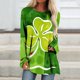 thumbnail image 1 of Ichuanyi liquidación de mujeres Fashion St. Patrick's Day impreso Tops suelto camisetas de manga larga BLOUNA ICHUANYI WER202308241237, 1 of 5