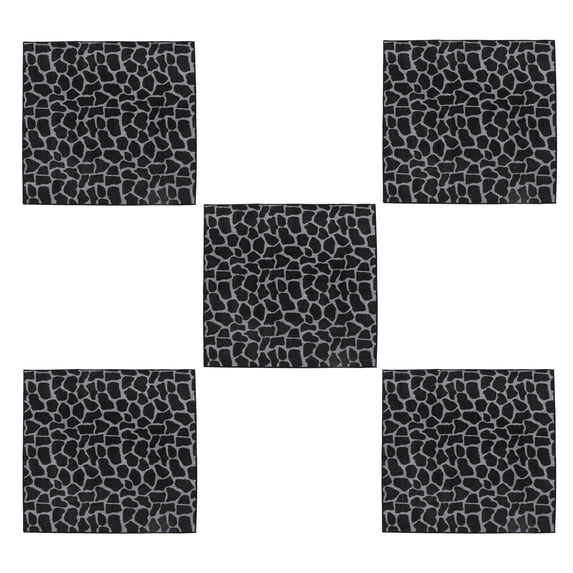 Furnish My Place Giraffe Black Grey Area Rug, Animal Print Area Rug, Pet-Friendly Rug, Baby Nursery Mat, Indoor Area Rug, Perfect for Living Room, Playroom, 2' x 2' Square - Set of 5