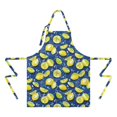 thumbnail image 2 of Yellow Lemon Fruit Slices Blue Pattern Apron-Garden Aprons for Women with Pockets-Cotton Linen Waterproof Kitchen Cooking Gardening Aprons Adjustable for Kitchen,Cooking,BBQ and Salon 33x27 Inch, 2 of 7