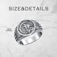 thumbnail image 3 of AOBOCO Viking Wolf Signet Ring for Men Size 8/9/10/11/12 In 925 Sterling Silver, 3 of 5