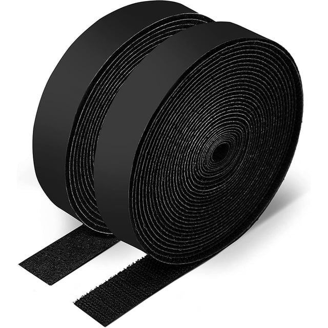 Paquete de 2 cintas de velcro resistentes, autoadhesivas, se adhieren de forma fiable&Color: Negro; Número de piezas: 2&SU-CJW-1670