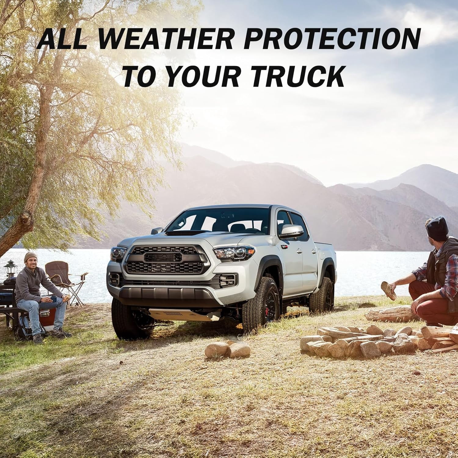Canvcle Floor Mats for 2016-2023 Toyota Tacoma Double Cab(Automatic Only), All Weather TPE Rubber Floor Liners for Toyota Tacoma Accessories 2 Row High Edge