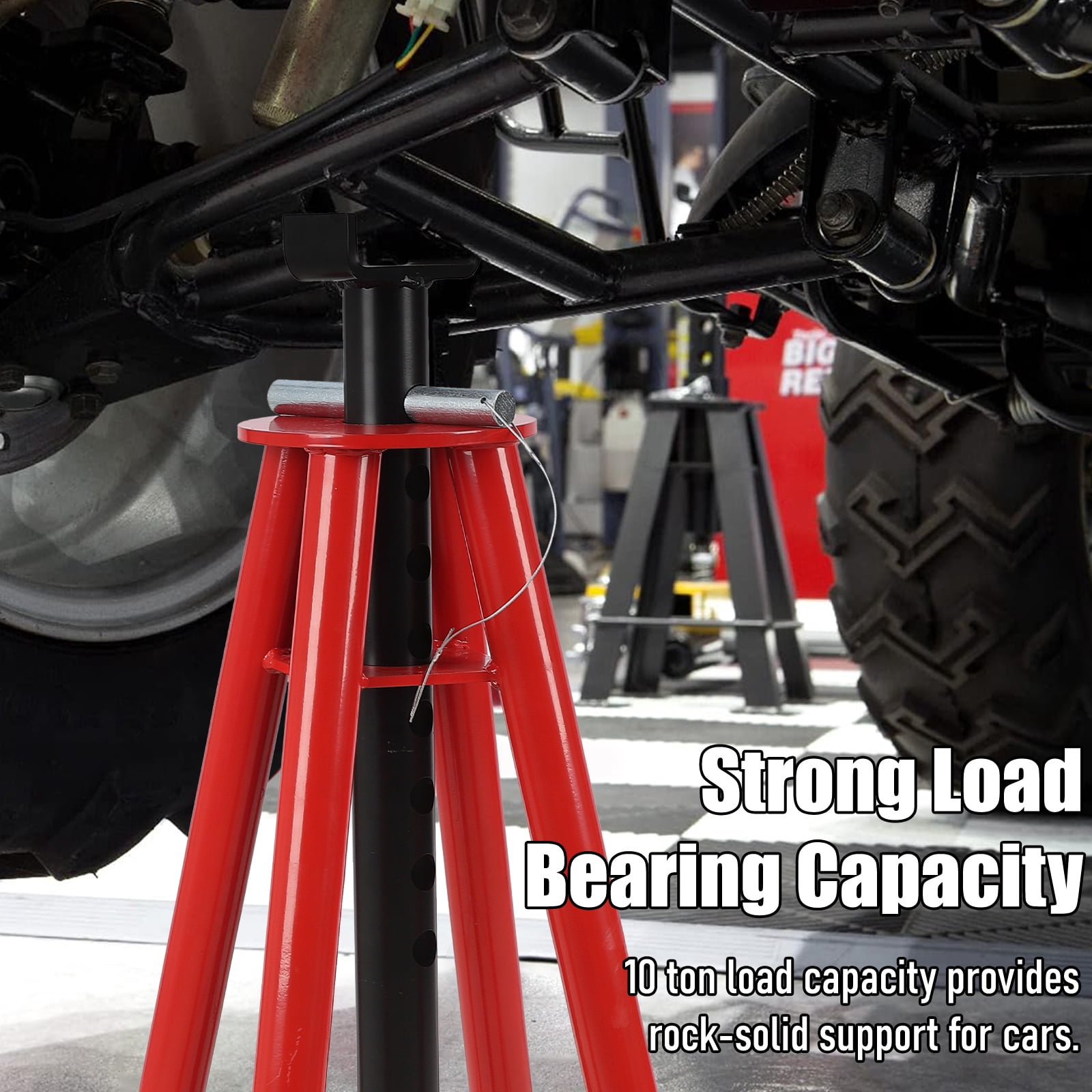 Amkui Pipe Stand, Height Adjustable, Portable Jack Stand with Folding Legs, Steel Multi-Purpose Jack for Pipe Cutting/ Welding Projects in Automotive Manufacturing/ Construction Projects, 1/2 Set