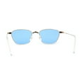 thumbnail image 2 of Retro Mod Indi Dapper Metal Rim Rectangle Sunglasses Gold Blue, 2 of 4