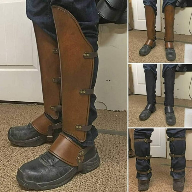 Faux Leather Boot Covers Steampunk Spats Greaves Gaiters Legguards