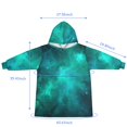 thumbnail image 3 of Wearable Blanket Hoodie,Colorful Starry Sky and Universe Oversized Sherpa Blanket Hoodie with Super Pockets,Super Warm Fuzzy Pullover for Women & Men, 3 of 6
