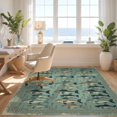 thumbnail image 3 of Design&I 4'x6' Washable Area Rug Fish Fishing Cabin Vintage Tackle Border Clownfish Lake Trout for Home Office, Under Desk, Snag-Free Skid-Resistant Medium, 3 of 7