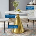 thumbnail image 5 of Modway Tupelo 42" Oval Artificial Marble Dining Table in Gold White, 5 of 6