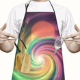 thumbnail image 2 of Colorful Tie Dye Spiral Galaxy Pattern Apron-Garden Aprons for Women with Pockets-Cotton Linen Waterproof Kitchen Cooking Gardening Aprons Adjustable for Kitchen,Cooking,BBQ and Salon 33x27 Inch, 2 of 7