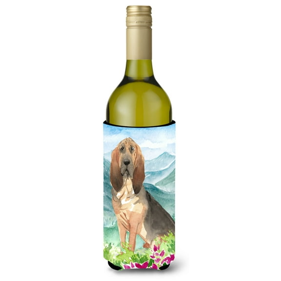 Carolines Treasures CK2545LITERK Mountain Flowers Bloodhound Wine Bottle Beverage Insulator Hugger  Wine Bottle