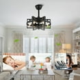 thumbnail image 4 of 18' Metal Caged Ceiling Fan with Light and Remote Control, Bella Depot 6-Speed Reversible Chandelier, 4 of 12