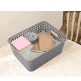 thumbnail image 3 of Isvgxsz Plastic Storage Bins 1 Pack Set-Storage Baskets for Organizing, Woven Design Storage Organizer Bins and Basket for Pantry Shelves Drawers Desktop Closet Playroom Classroom Office, 3 of 4