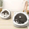 thumbnail image 5 of Pet Caca Small Washable Cozy Cat Bed Cave, Gray, 5 of 6