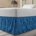 thumbnail image 1 of Mosaic Bed Skirt, Traditional Arabesque Flower Petals Scrolling Leaves Mandala Zen Ornamental Pattern, Elastic Bedskirt Dust Ruffle Wrap Around for Bedding Decor, 4 Sizes, Violet Blue, by Ambesonne, 1 of 2